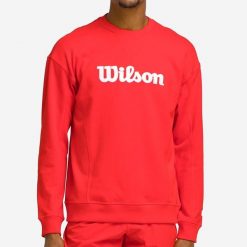 Bluza tenisowa męska Wilson Classic. Czerwone bluzy Wilson, m, bez wzorów, z bawełny, bez kaptura. Za 259.99 zł.