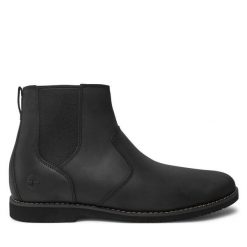 Sztyblety Timberland. Czarne sztyblety Timberland, bez wzorów, bez obcasa, bez zapięcia. Za 529.99 zł.