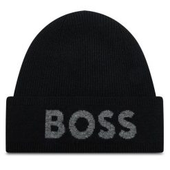 Czapka BOSS. Czarne czapki zimowe Boss, bez wzorów. Za 299.99 zł.