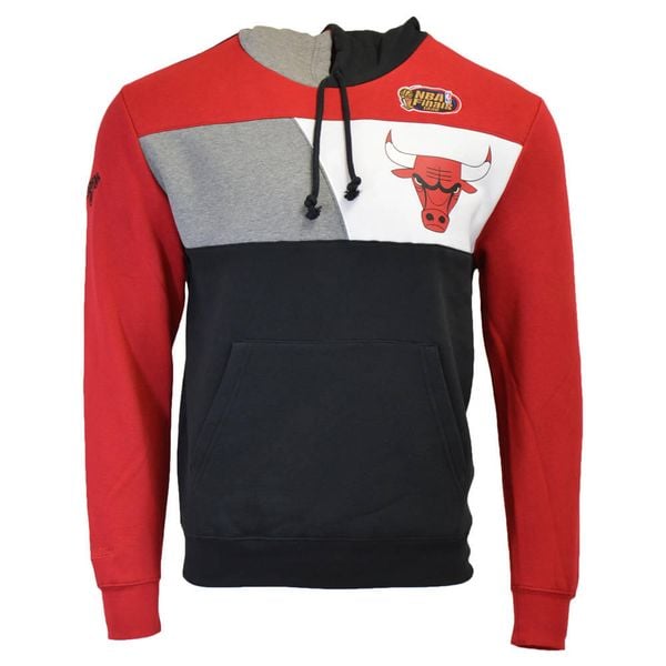 Bluza z kapturem Mitchell & Ness Block Fleece NBA Chicago Bulls. Czarne bluzy Mitchell & Ness, bez wzorów, z kapturem. Za 286.35 zł.