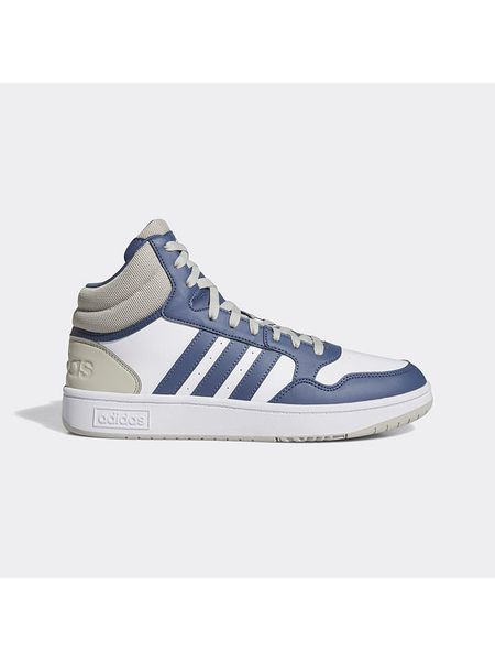Adidas Skórzane sneakersy "Hoops 3.0 MID" w kolorze granatowo-beżowo-białym rozmiar: 40. Białe buty sportowe casual Adidas, bez wzorów, bez zapięcia. Za 180.49 zł.