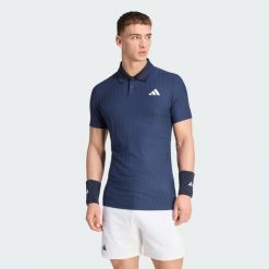 Koszulka Polo Tenisowa Climacool+ Airchill Freelift. Niebieskie koszulki polo Adidas, bez wzorów, bez kołnierzyka, bez ramiączek, tenisowe. Za 279.00 zł.