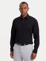 BOSS Koszula Relegant_6_M 50565600 Czarny Regular Fit. Czarne koszule Boss, m, bez wzorów, z bawełny, bez kołnierzyka, bez ramiączek. Za 449.99 zł.