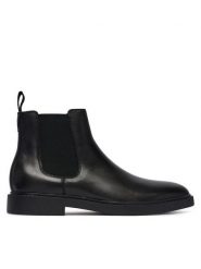 Guess Sztyblety FMTDO VLEA10 Czarny. Czarne botki sznurowane Guess, z aplikacjami, ze skóry, bez obcasa, bez zapięcia. Za 674.99 zł.