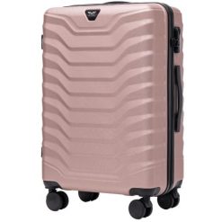 Walizka średnia Wings PEAFOWL 2.0 24" ROSE GOLD. Czerwone walizki Wings, bez wzorów, z materiału, średnie. Za 209.90 zł.