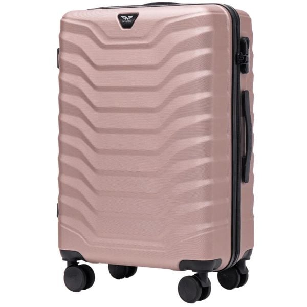 Walizka średnia Wings PEAFOWL 2.0 24" ROSE GOLD. Czerwone walizki Wings, bez wzorów, z materiału, średnie. Za 209.90 zł.