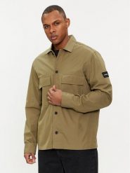 Calvin Klein Koszula K10K109920 Zielony Regular Fit. Zielone koszule CALVIN KLEIN, m, bez wzorów, z bawełny, bez kołnierzyka, bez ramiączek. Za 349.99 zł.