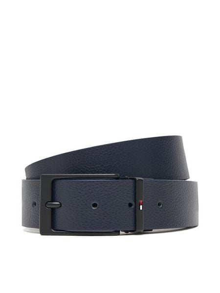 Tommy Hilfiger Pasek Męski AM0AM13821 Granatowy. Niebieskie paski Tommy Hilfiger, bez wzorów, ze skóry. Za 149.99 zł.