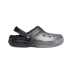 Klapki sandały Crocs Classic Glitter Lined Clog Srebrne 205842-067. Czarne sandały Crocs, bez zapięcia. Za 189.00 zł.