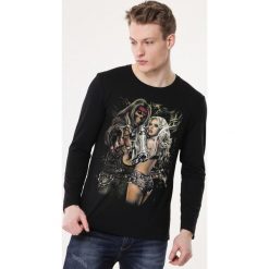 Czarna Koszulka Rocking. Bluzki z długim rękawem marki Born2be. Za 49.99 zł.