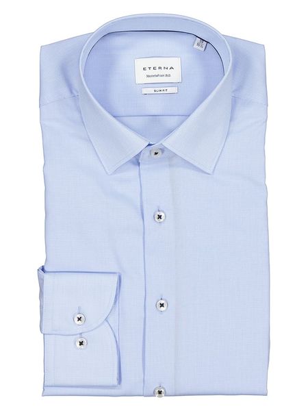 Eterna Koszula - Slim fit - w kolorze błękitnym rozmiar: 37. Niebieskie koszule Eterna, bez wzorów, z materiału, bez kołnierzyka, bez ramiączek. Za 83.22 zł.