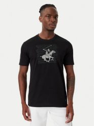 Beverly Hills Polo Club T-Shirt M1623-HR Czarny Regular Fit. Czarne koszulki polo Beverly Hills Polo Club, m, bez wzorów, z bawełny, bez kołnierzyka, bez ramiączek. Za 151.99 zł.