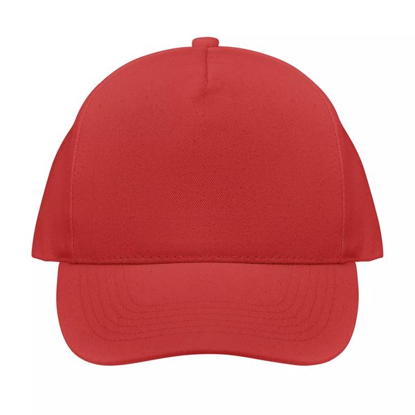 Czapka baseballowa 5-panelowa Sol's Seoul. Czerwone czapki z daszkiem SOL'S, bez wzorów. Za 30.00 zł.