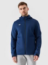 4F Kurtka softshell wiatroodporna membrana 5 000 męska - granatowa XL. Niebieskie kurtki 4F, m, bez wzorów, z dzianiny, z kapturem. Za 299.99 zł.