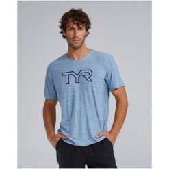 Koszulka męska TYR Airtec. Niebieskie t-shirty sportowe TYR, bez wzorów, bez ramiączek, na fitness i siłownię. Za 269.99 zł.