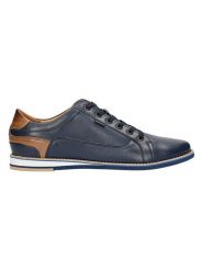 Wojas Skórzane sneakersy w kolorze granatowo-brązowym rozmiar: 45. Brązowe buty sportowe casual Wojas, bez wzorów, ze skóry, bez zapięcia. Za 259.13 zł.