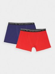 4F Bielizna bokserki (2-pack) męskie - granatowe S. Niebieskia bokserki 4F, m, bez wzorów, z bawełny. W wyprzedaży za 49.99 zł.