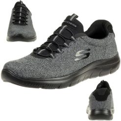Buty sportowe Sneakersy męskie, Summits - Forton. Czarne buty sportowe casual Skechers, bez wzorów, bez zapięcia, skechers sport. Za 229.99 zł.