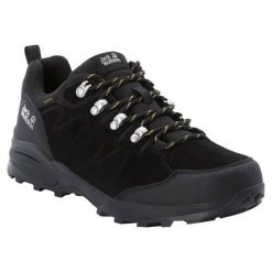 Buty trekkingowe męskie Jack Wolfskin Refugio Texapore Low. Czarne buty trekkingowe Jack Wolfskin, bez wzorów, z gumy, bez zapięcia, trekkingowe. Za 547.00 zł.