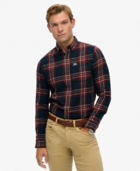 Superdry Koszula Lumberjack z długim rękawem z bawełny - Michigan Check Navy. Niebieskie koszule Superdry, l, z aplikacjami, z bawełny, bez kołnierzyka, bez ramiączek. Za 374.70 zł.