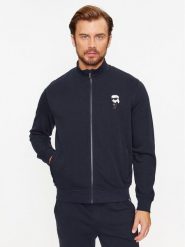 KARL LAGERFELD Bluza Zip 705895 500900 Granatowy Regular Fit. Niebieskie bluzy KARL LAGERFELD, m, bez wzorów, z bawełny, bez kaptura. Za 419.99 zł.