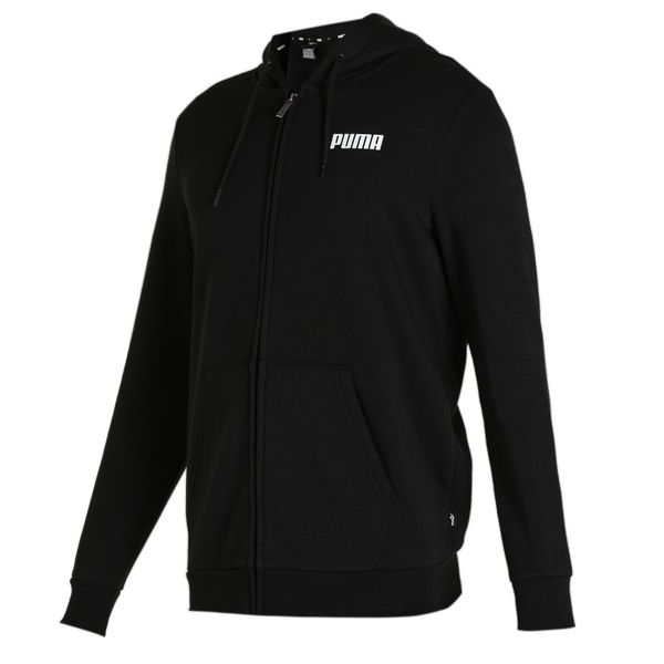Bluza dresowa męska Puma ESS FZ. Czarne bluzy z kapturem Puma, m, bez wzorów, z bawełny, z kapturem. Za 163.91 zł.
