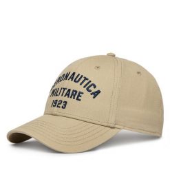 Czapka z daszkiem Aeronautica Militare. Brązowe czapki z daszkiem Aeronautica Militare, bez wzorów. Za 189.99 zł.