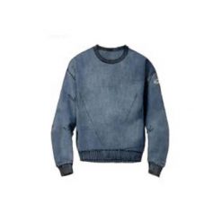 Bluza z ściągacze na co dzień na siłownię. Niebieskie bluzy LEONE 1947 APPAREL, bez wzorów, z bawełny, bez kaptura. W wyprzedaży za 164.19 zł.