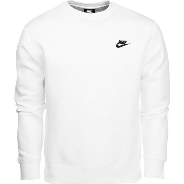 Bluza sportowa męska Nike Sportswear Club. Białe bluzy bez kaptura Nike, m, bez wzorów, bez kaptura. Za 183.00 zł.