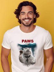 WOOOP Koszulka "Paws" w kolorze białym rozmiar: XL. Białe bezrękawniki Wooop, xl, bez wzorów, z bawełny, bez kołnierzyka, bez ramiączek. Za 56.99 zł.