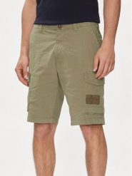 Napapijri Szorty materiałowe N-Horton NP0A4HOS Zielony Regular Fit. Zielone szorty Napapijri, m, bez wzorów, z bawełny. Za 279.99 zł.