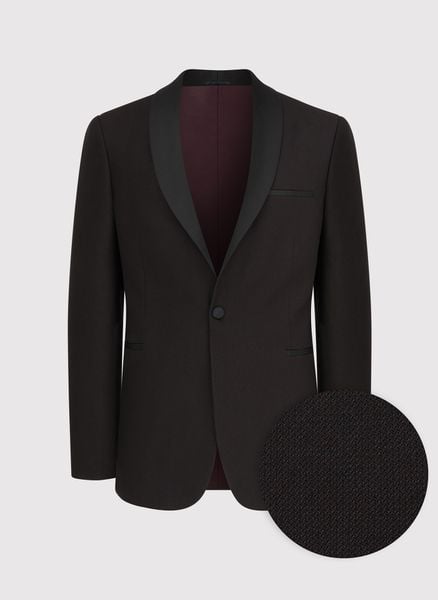 PAKO LORENTE – Brązowa marynarka smokingowa. Brązowe garnitury Pako Lorente, na ślub cywilny, bez wzorów. Za 999.99 zł.