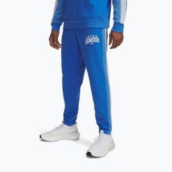 Spodnie treningowe męskie Under Armour Rival Fleece. Niebieskie spodnie treningowe długie Under Armour, m, bez wzorów. Za 249.99 zł.
