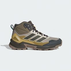 Buty turystyczne Terrex Eastrail 3 Mid Climaproof. Brązowe buty turystyczne Adidas, bez wzorów, z gumy, bez zapięcia, wspinaczkowe, ClimaProof (Adidas). Za 439.00 zł.