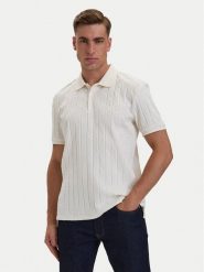 Calvin Klein Polo LV04LE203G Kremowy Regular Fit. Białe koszulki polo CALVIN KLEIN, m, bez wzorów, z bawełny, bez kołnierzyka, bez ramiączek. Za 409.99 zł.