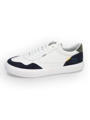 Camel Active Skórzane sneakersy "Sand" w kolorze biało-granatowym rozmiar: 42. Białe buty sportowe casual Camel Active, bez wzorów, bez zapięcia. Za 210.32 zł.