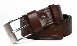 Pasek męski Rovicky [D] PRS-05-BGE brązowy. Brązowe paski ROVICKY, z aplikacjami, ze skóry, klasyczne. Za 47.99 zł.