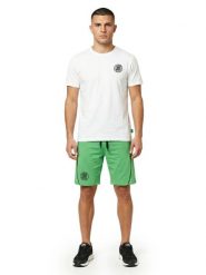 Komplet męski: koszulka + spodenki bermudy Fluo. Brązowe krótkie spodenki sportowe LEONE 1947 APPAREL, m, bez wzorów, z dresówki. Za 294.70 zł.