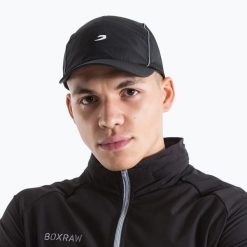 Czapka z daszkiem BOXRAW SMRT-TEC. Czarne czapki z daszkiem BOXRAW, bez wzorów, z materiału. Za 109.99 zł.