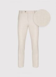 PAKO LORENTE - Beżowe spodnie ganiturowe z lnem. Brązowe eleganckie spodnie Pako Lorente, m, z elastanu, eleganckie. Za 349.99 zł.