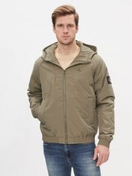 Calvin Klein Jeans Kurtka przejściowa Hooded Padded Harrington J30J324698 Zielony Regular Fit. Zielone kurtki Calvin Klein Jeans, m, bez wzorów, z jeansu, bez kaptura. Za 509.99 zł.