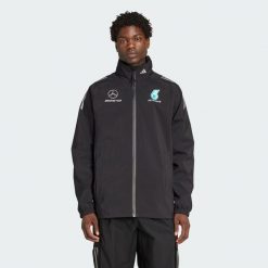 Kurtka Mercedes - Amg Petronas Formula One Team Mechanics Rain. Czarne kurtki Adidas, xl, bez wzorów, z materiału, bez kaptura. Za 849.00 zł.
