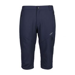 Spodnie o długości 3/4 z siatkową bielizną CMP Capri. Niebieskie spodenki rowerowe CMP, bez wzorów, z materiału, rowerowe. Za 380.50 zł.