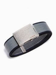 Pasek męski parciany - szary A364 - uniwersalny. Szare paski Ombre Clothing, bez wzorów. Za 41.99 zł.
