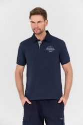 AERONAUTICA MILITARE Granatowa koszulka Polo M.C. Niebieskie koszulki polo Aeronautica Militare, l, bez wzorów, bez kołnierzyka, bez ramiączek. W wyprzedaży za 299.99 zł.