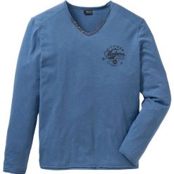 Shirt z długim rękawem Regular Fit bonprix niebieski dżins melanżowy. Bluzki z długim rękawem marki ASICS. Za 44.99 zł.
