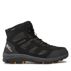 Trekkingi Jack Wolfskin. Czarne botki sznurowane Jack Wolfskin, bez wzorów, bez obcasa, bez zapięcia. Za 359.99 zł.