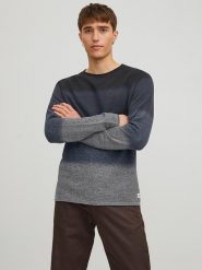 Jack & Jones Sweter "Hill" w kolorze szaro-niebieskim rozmiar: S. Niebieskie swetry nierozpinane Jack & Jones, s, bez wzorów, z bawełny, bez kołnierzyka, bez ramiączek. Za 70.24 zł.
