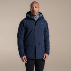 Kurtka wodoodporna z kapturem termiczna Craghoppers Lorton II. Niebieskie kurtki Craghoppers, bez wzorów, z puchu, z kapturem. Za 694.25 zł.