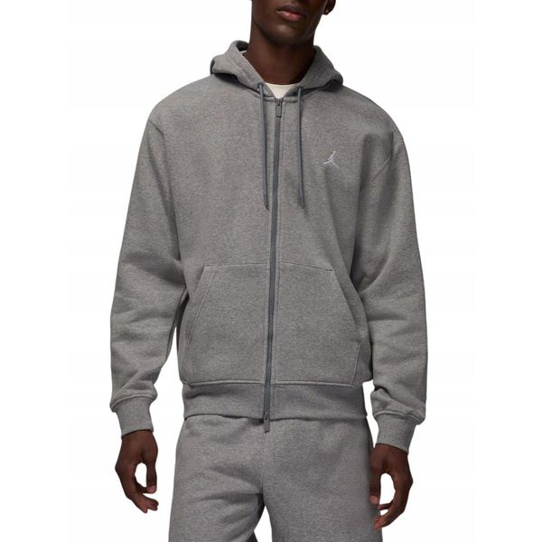 Bluza na co dzień męska NIKE JORDAN BROOKLYN FLEECE ciepła na zamek z kapturem. Szare bluzy z kapturem Jordan, m, bez wzorów, z kapturem. Za 369.00 zł.